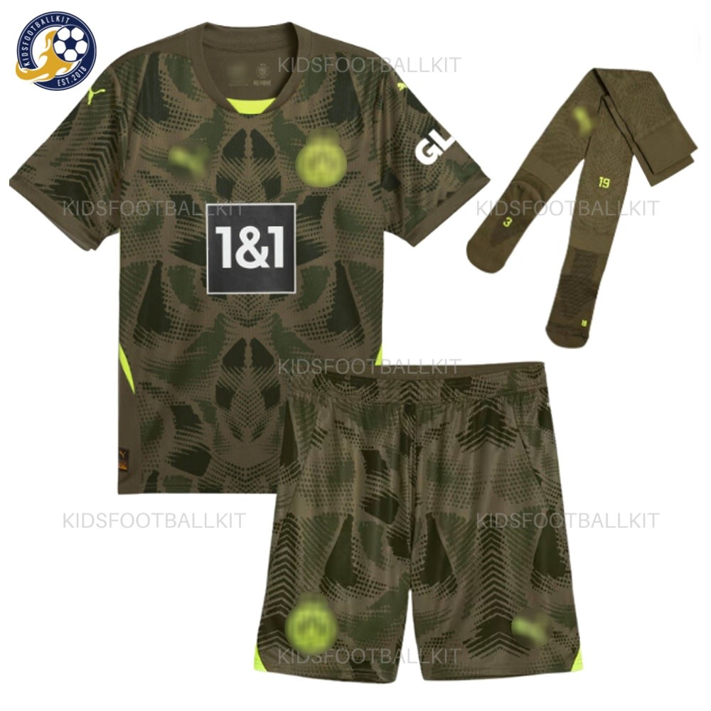 D0rt^_^mund Home Goalkeeper Kids Football Kit 2024/25 (With Socks)